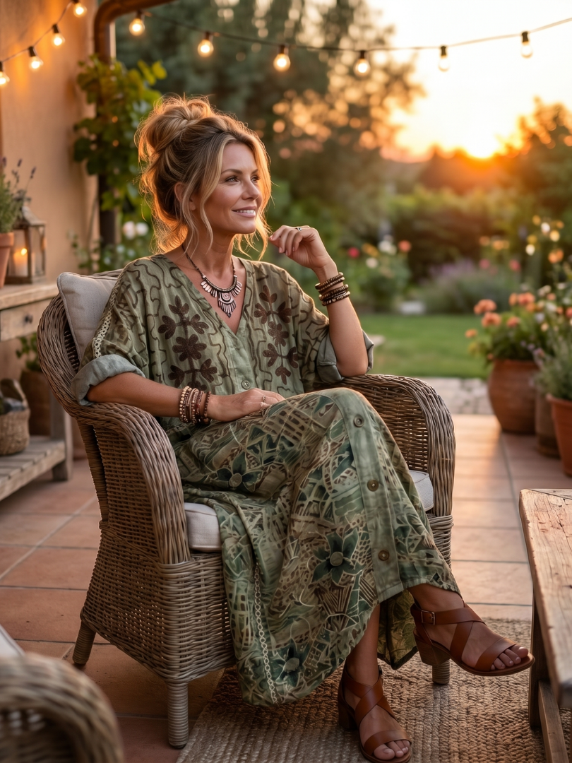 Aleta | Embroidered Pocket Midi Dress