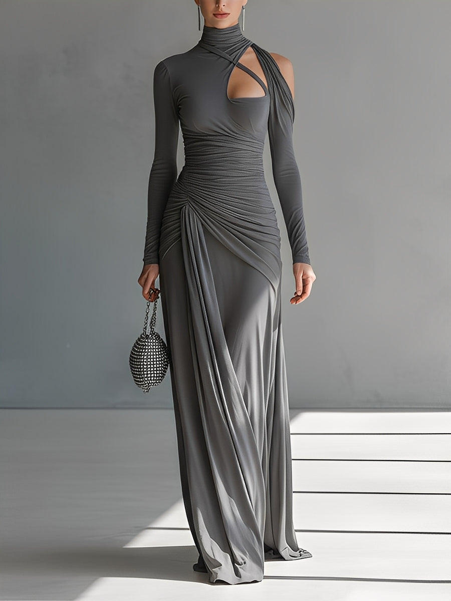 Elena | Ruched Cut-Out Maxi Dress