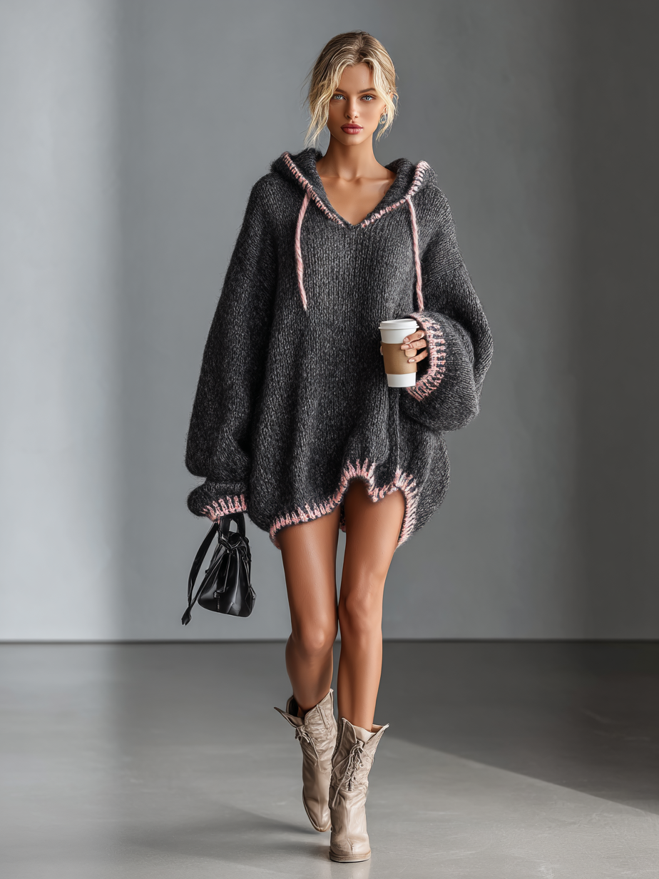 Maisie | Jacquard Zip Knit Mini Dress
