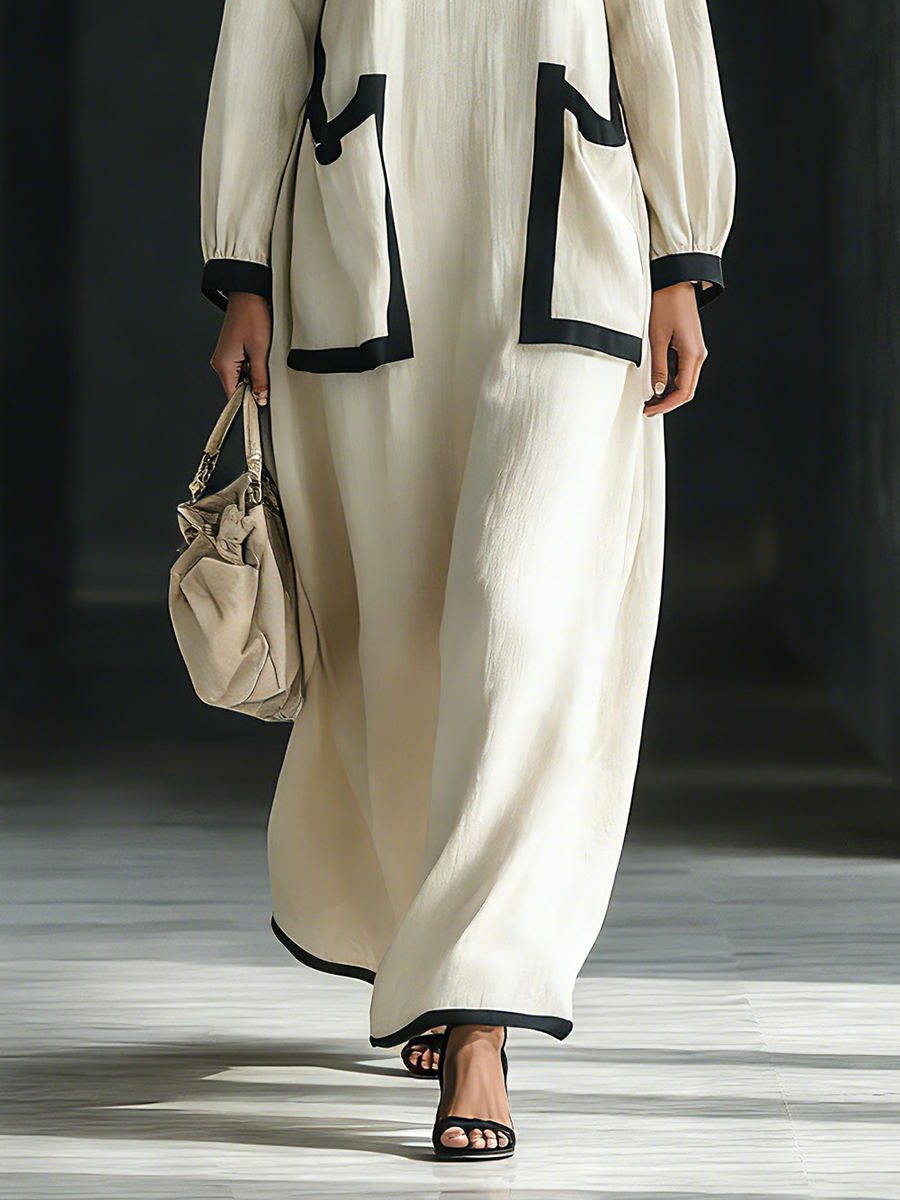 Lucia | Square-Neck Linen Maxi Dress