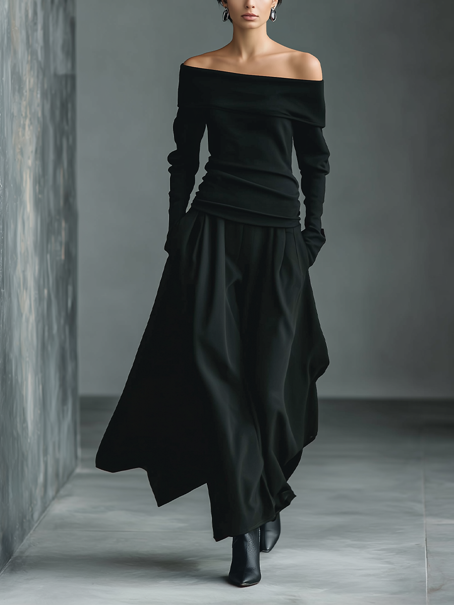 Bianca | Off-Shoulder Knit Skirt Set