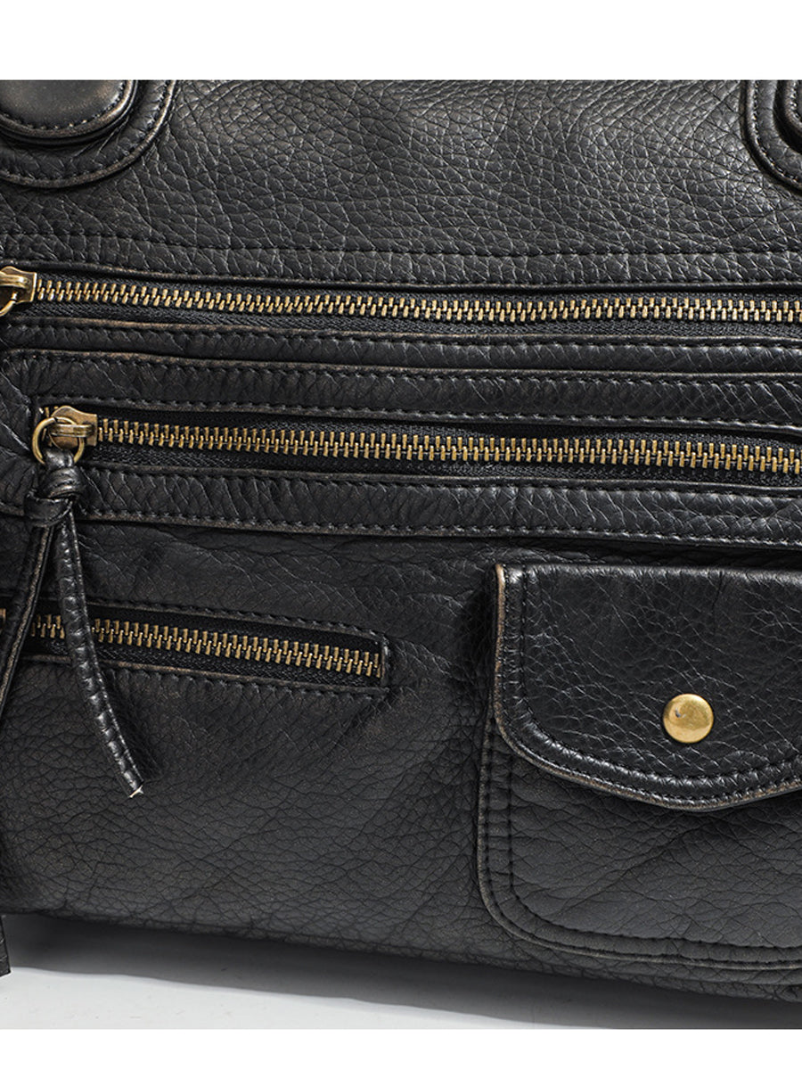 Rowan | Distressed Multi-Pocket Handbag
