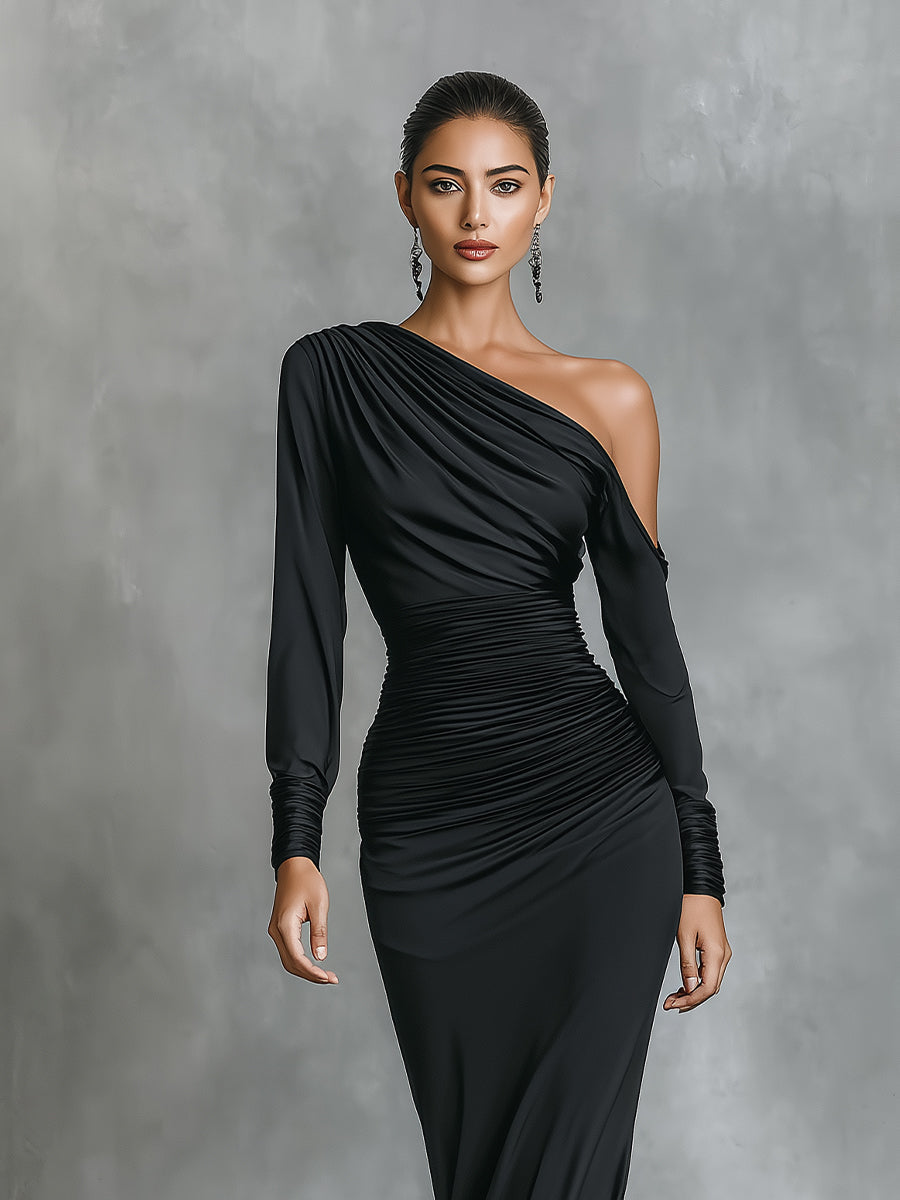 Esme | One-Shoulder Knitted Dress