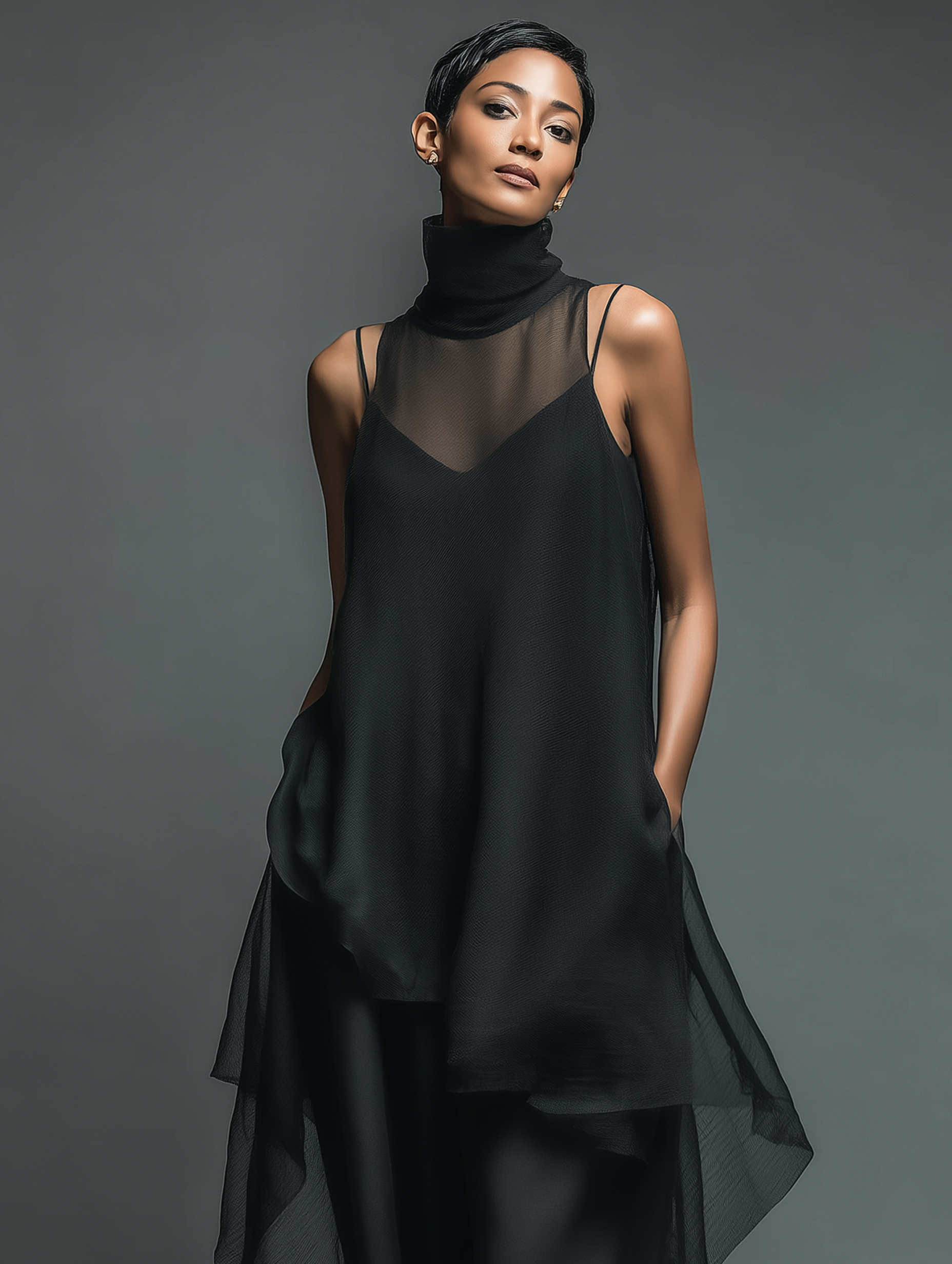 Ophelia | Slip Dress with Chiffon Overlay