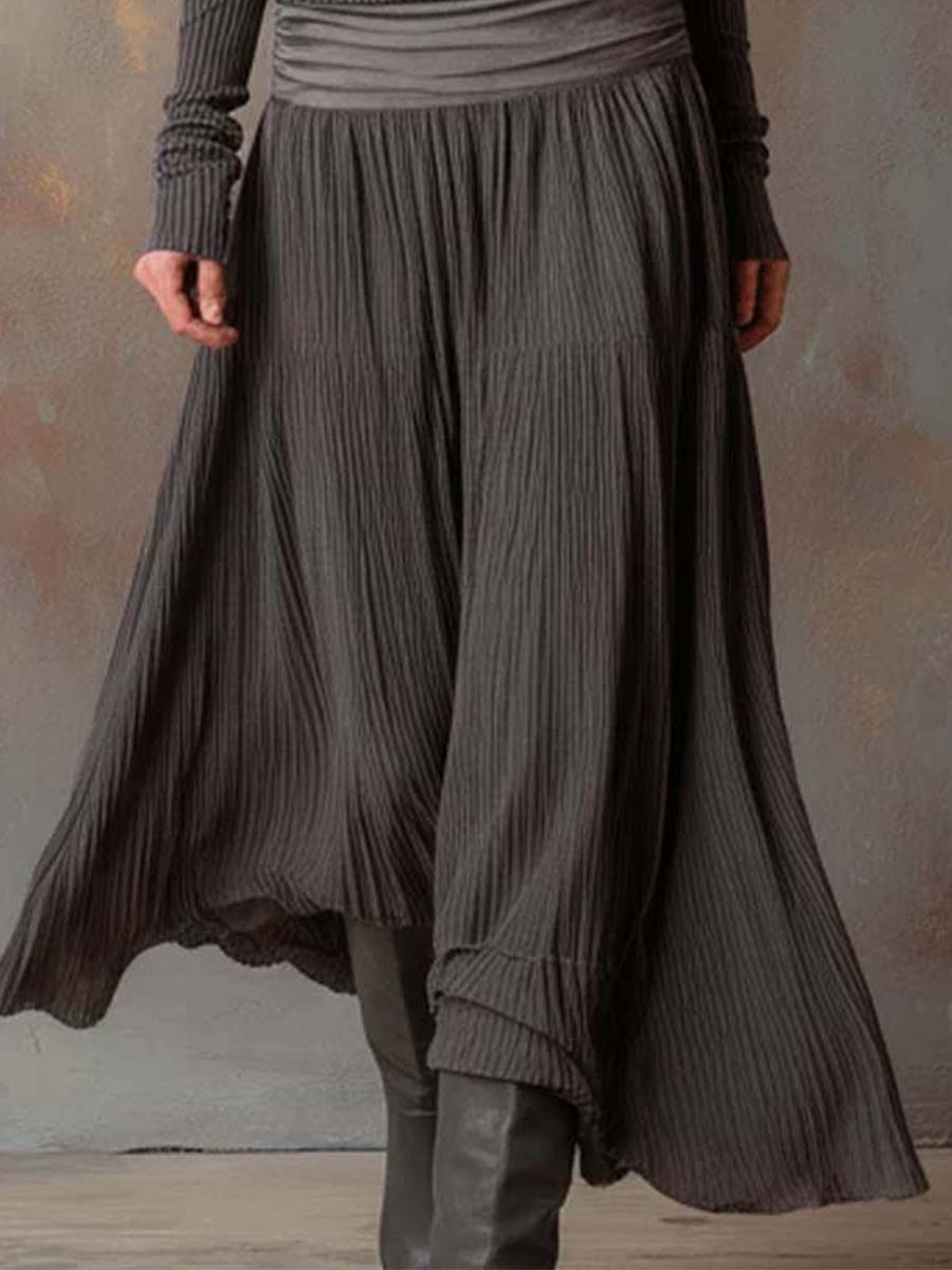 Nora | Charcoal Ribbed Knit Maxi Dress