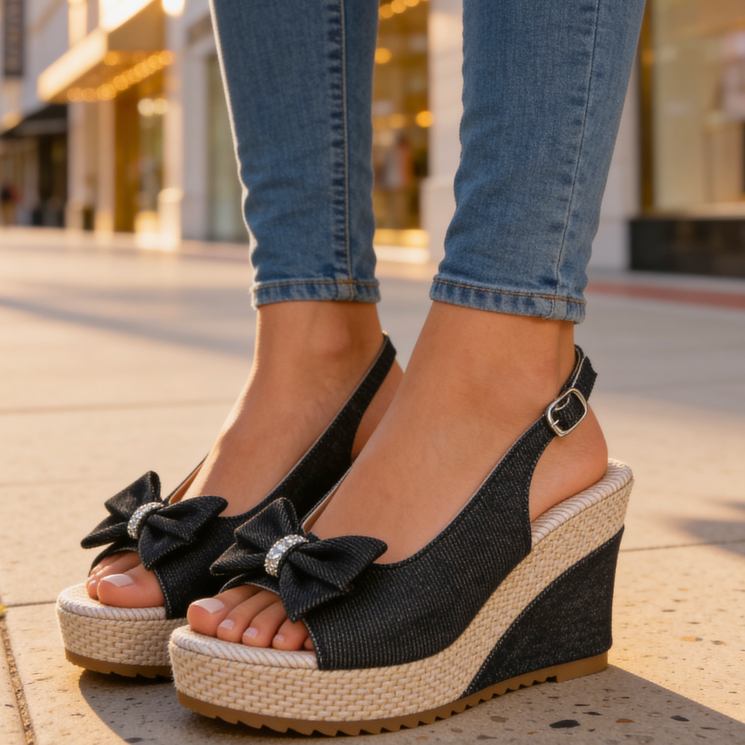 Estelle | Crystal Bow Wedges
