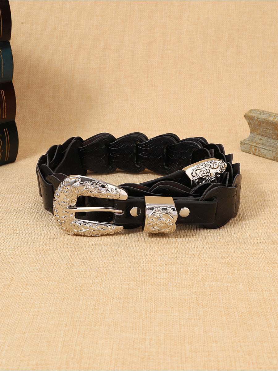 Rosalie | Western Floral Embossed Belt
