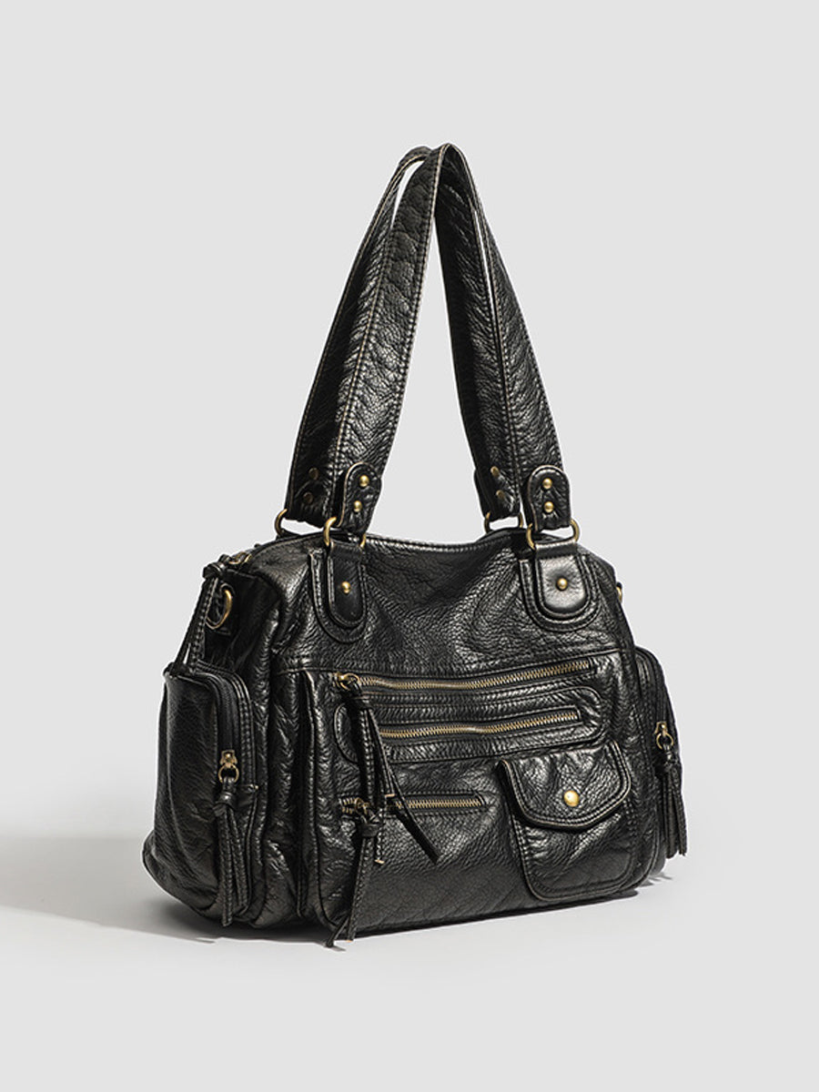 Rowan | Distressed Multi-Pocket Handbag