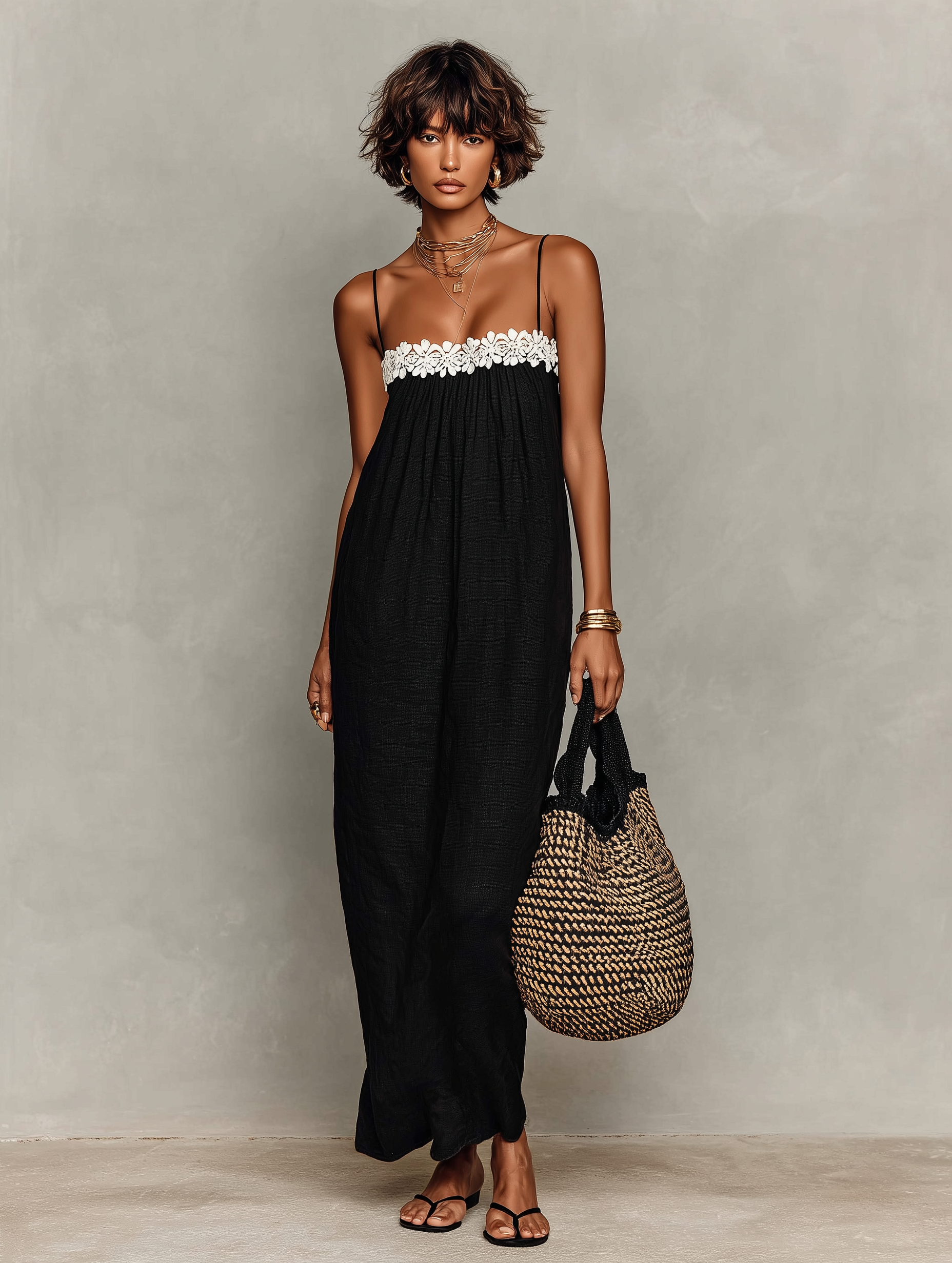 Margot | Lace Panel Strapless Maxi Dress