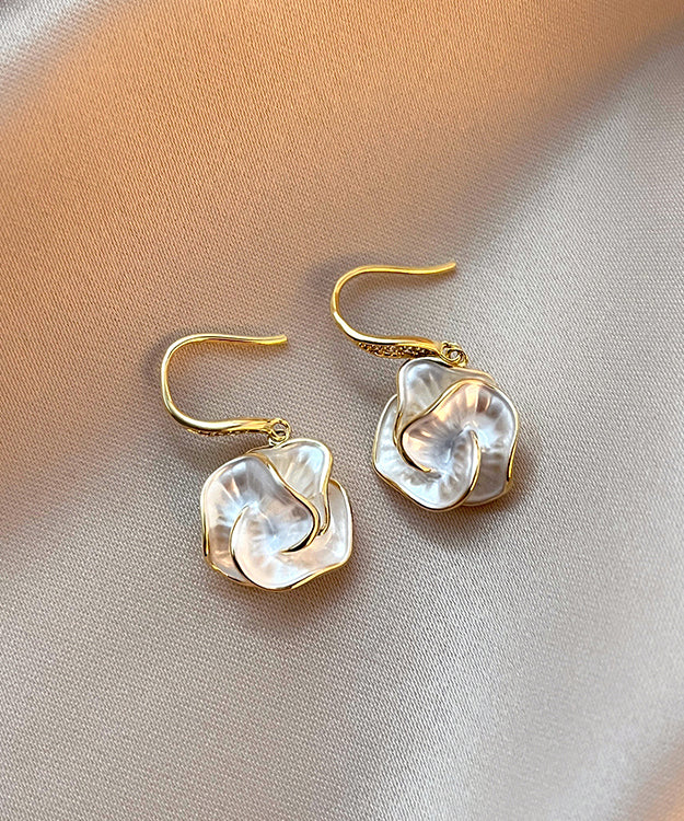 Amara | Gold Floral Drop Earrings