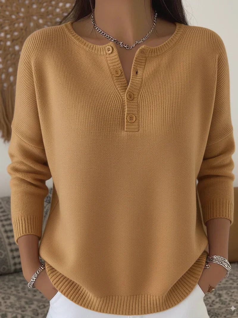 Mira Button-Up Knit Sweater