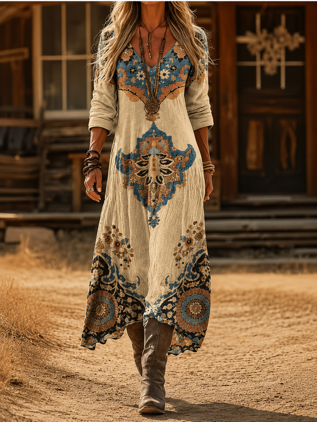 Clarimora | Bohemian Autumn Dress