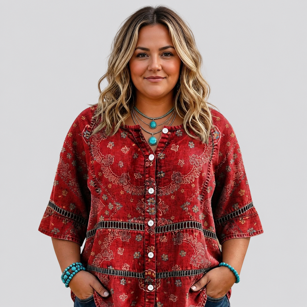 Ada™ | Vintage Ethnic Print Blouse
