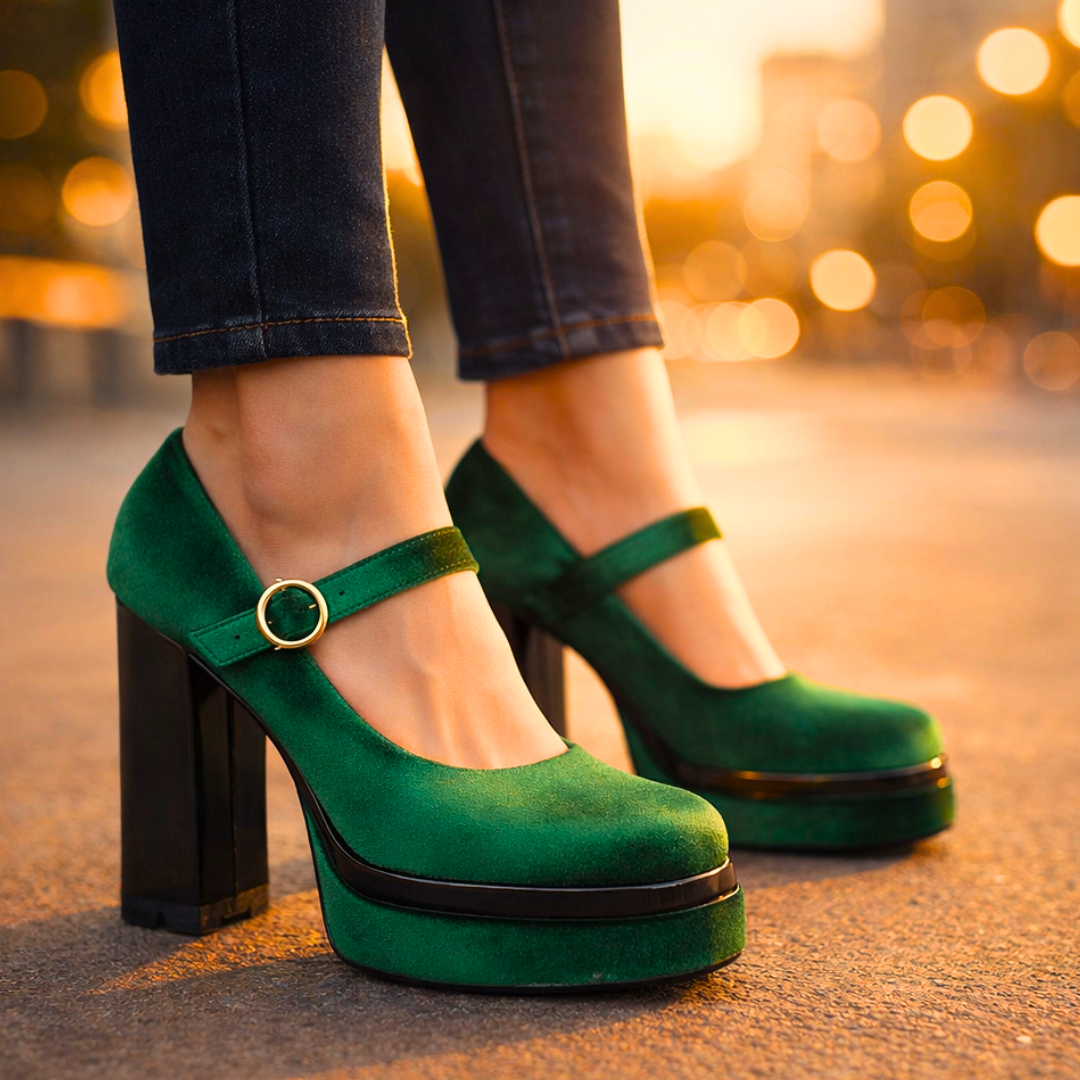 Seraphina | Velvet Platform Pumps
