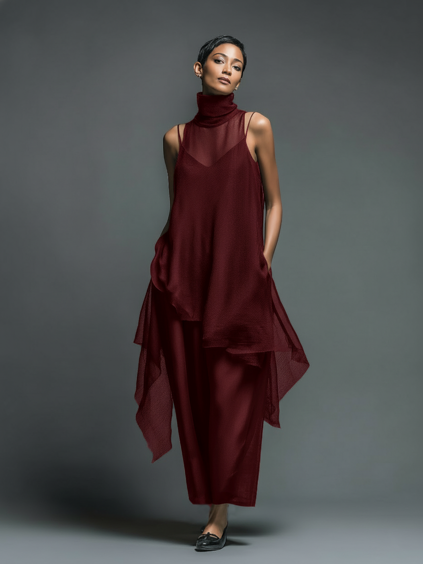 Ophelia | Slip Dress with Chiffon Overlay