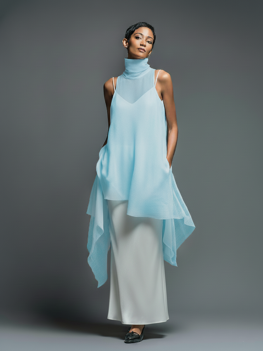 Ophelia | Slip Dress with Chiffon Overlay