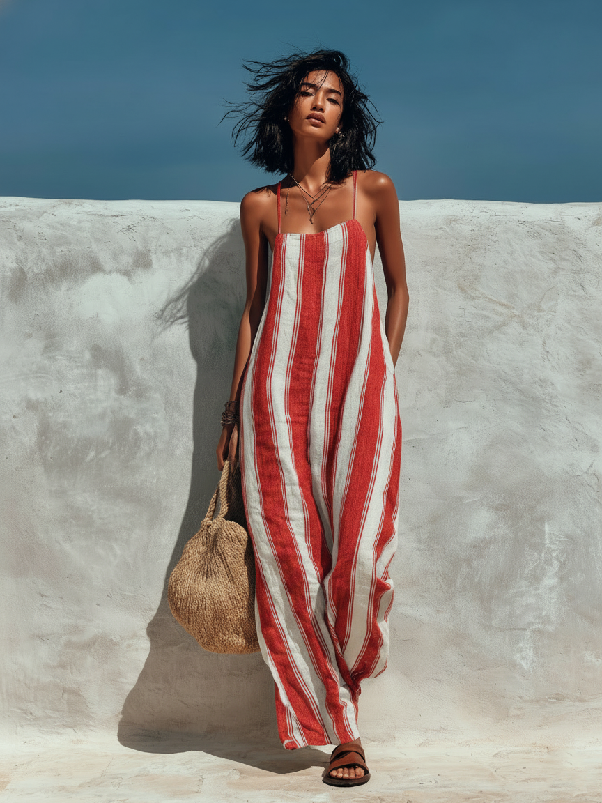 Livia | Vacation Striped Jumpsuit