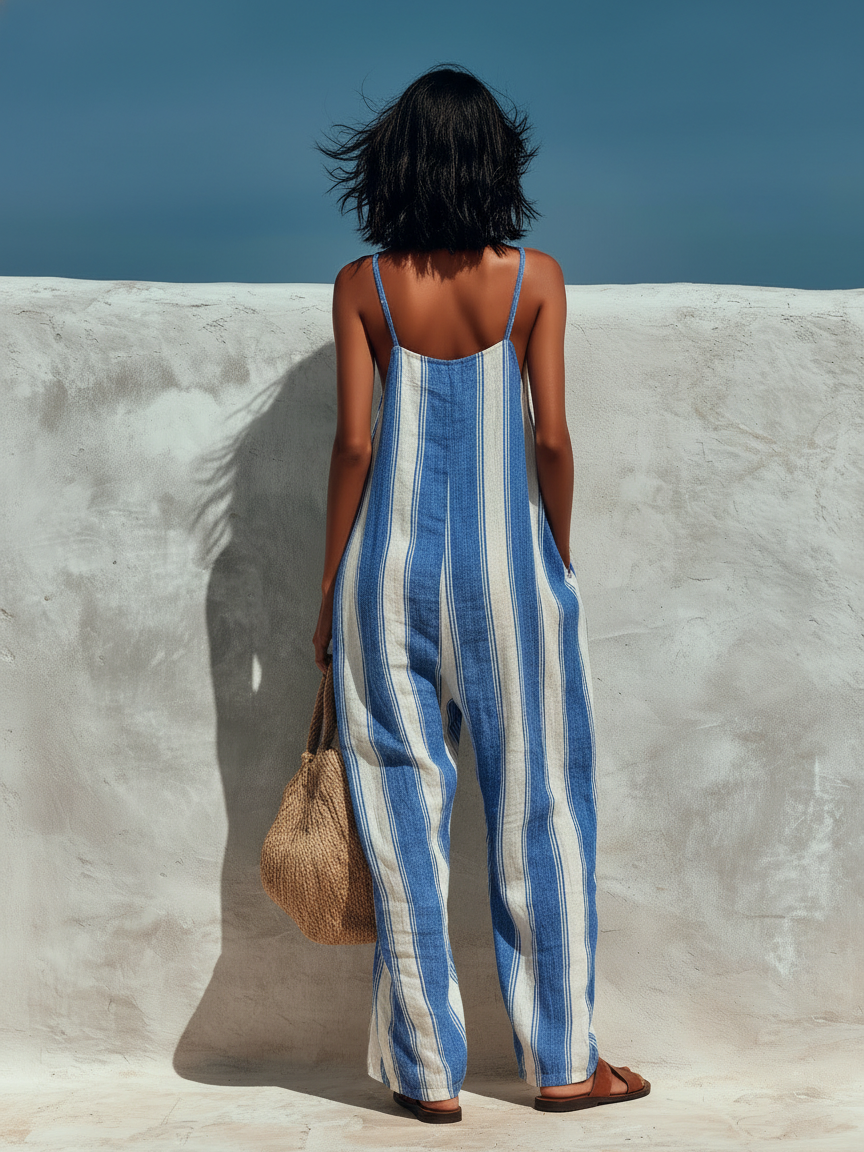 Livia | Vacation Striped Jumpsuit