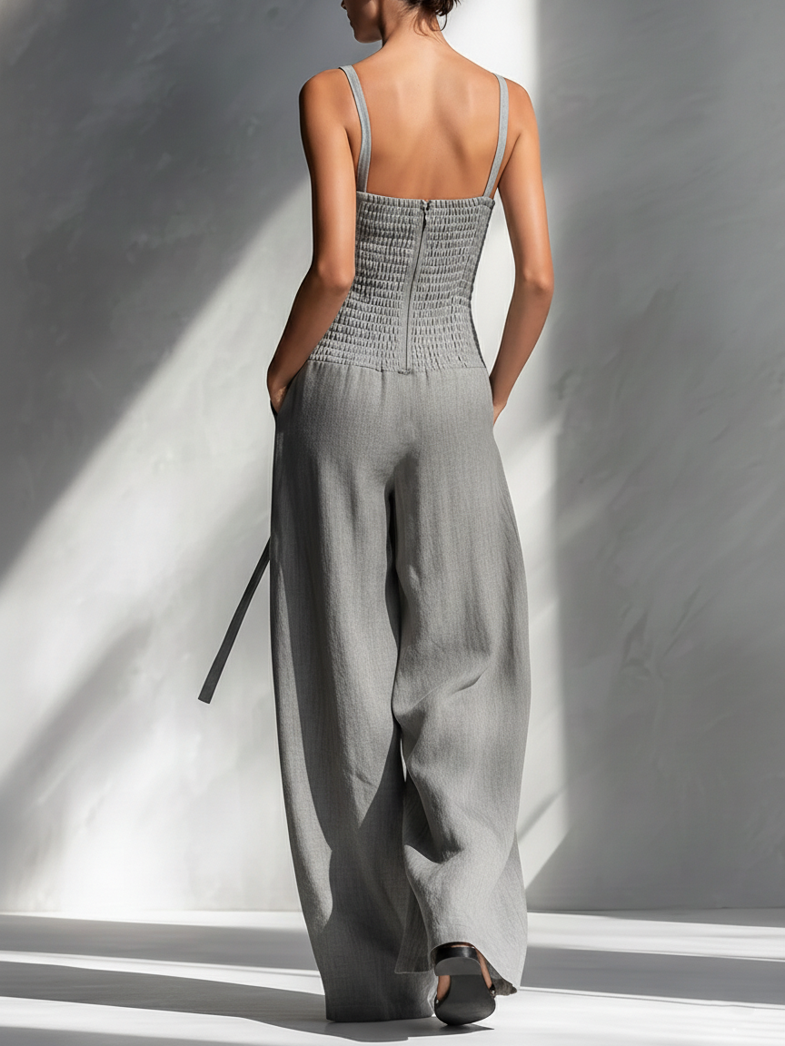 Amelie | Tie-Waist Wide-Leg Jumpsuit