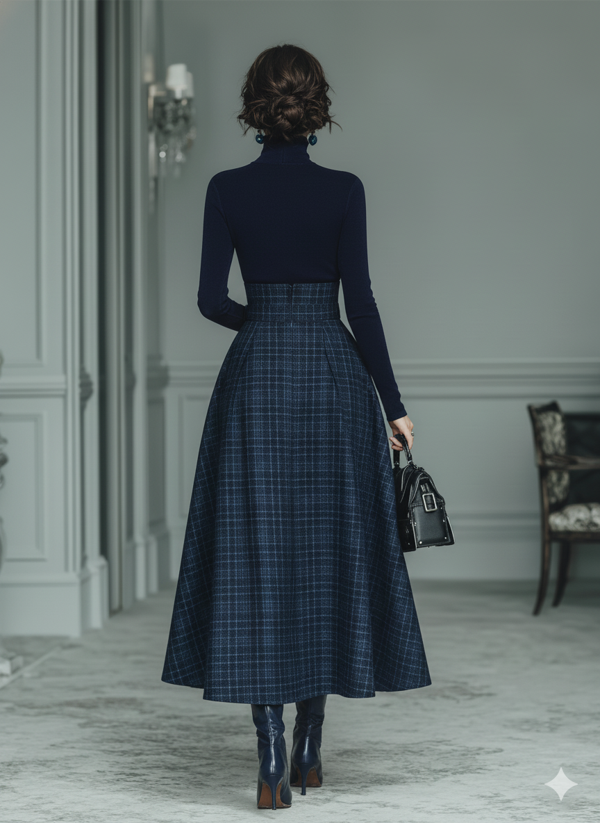 Monroe | Dark Blue Knit Skirt Set