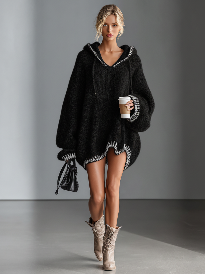 Maisie | Jacquard Zip Knit Mini Dress