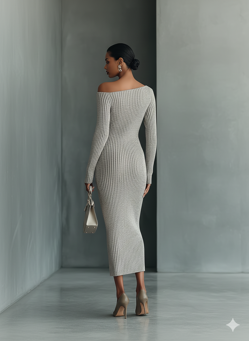 Amara | Off-Shoulder Knit Mini Dress