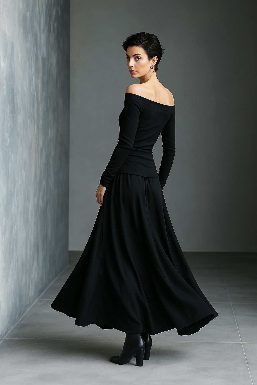 Bianca | Off-Shoulder Knit Skirt Set
