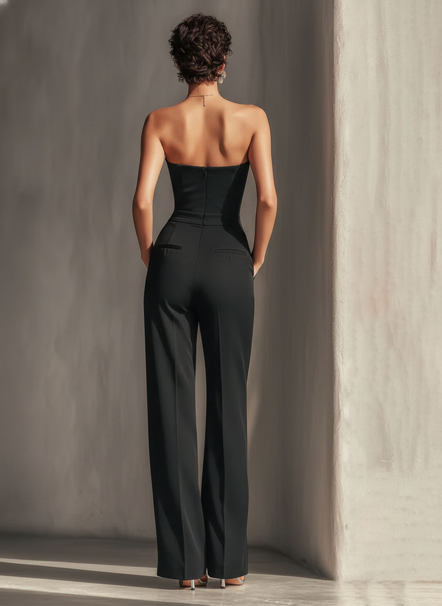 Odette | Black Strapless Jumpsuit