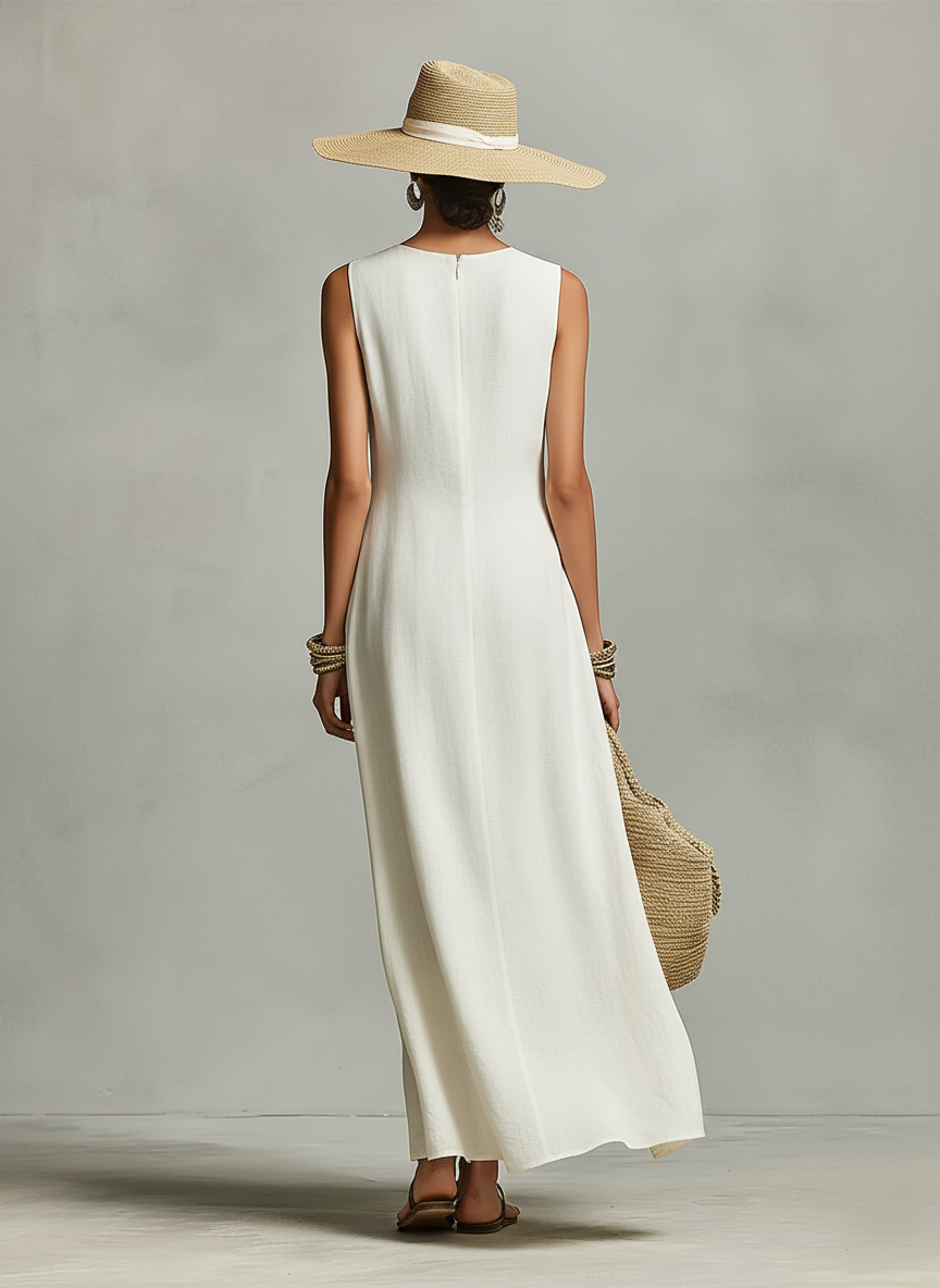 Elsie | Asymmetric Linen Sleeveless Dress