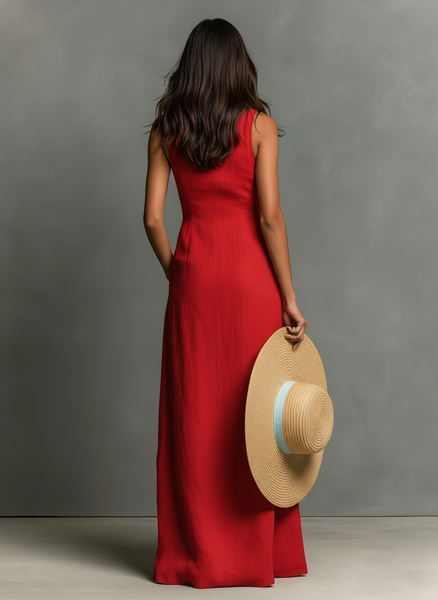 Arabella | Sleeveless Shirt Maxi Dress