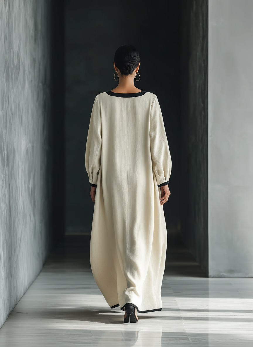Lucia | Square-Neck Linen Maxi Dress