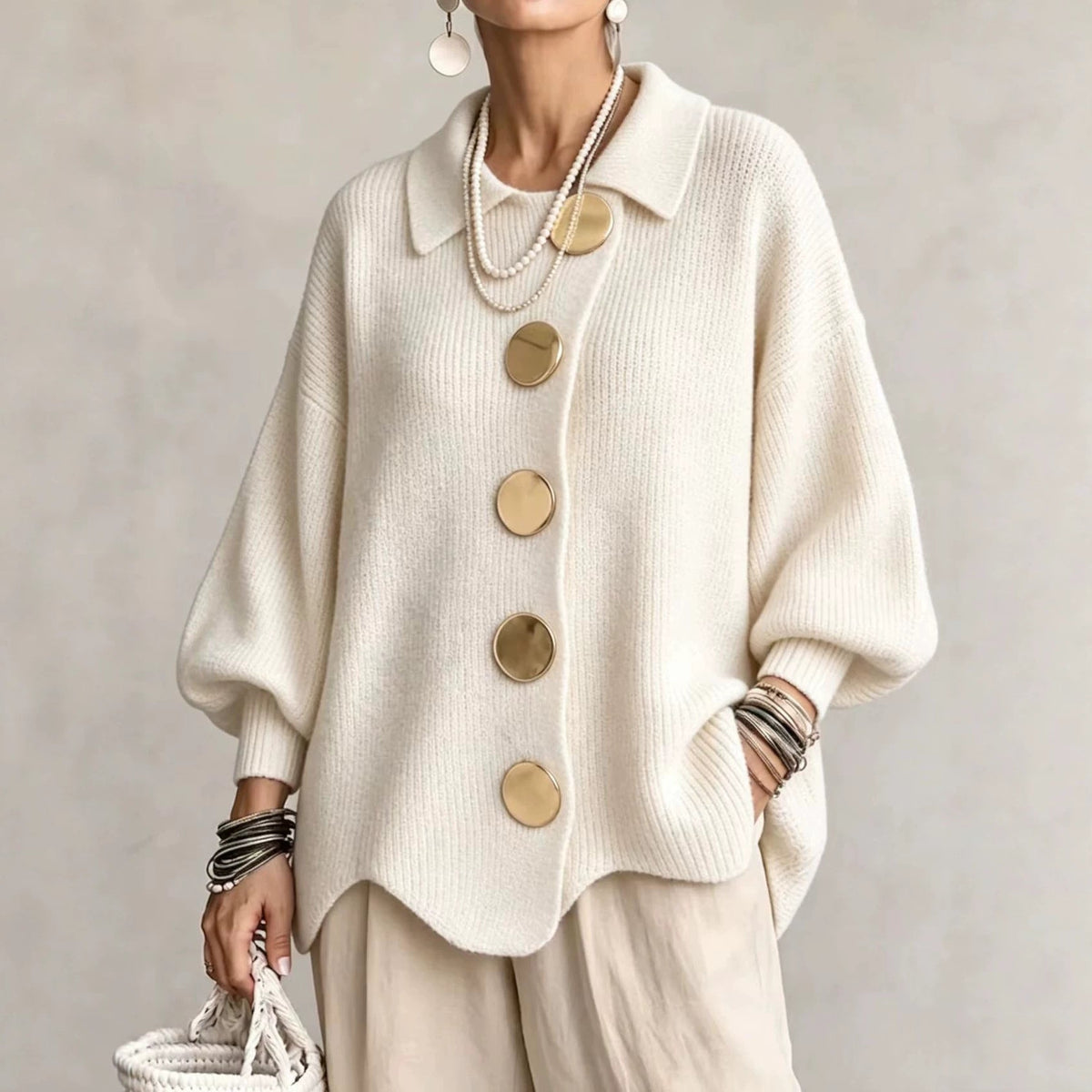 Isadora™ | Oversized Collared Cardigan