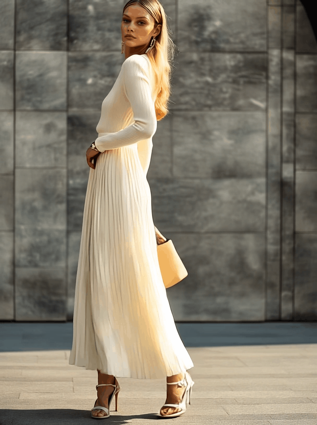 Emilia | Satin Hem Knit Maxi Dress