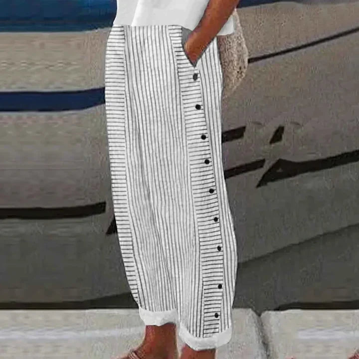 Inaya™ | Seabreeze Stripe Button Trousers – product image 1