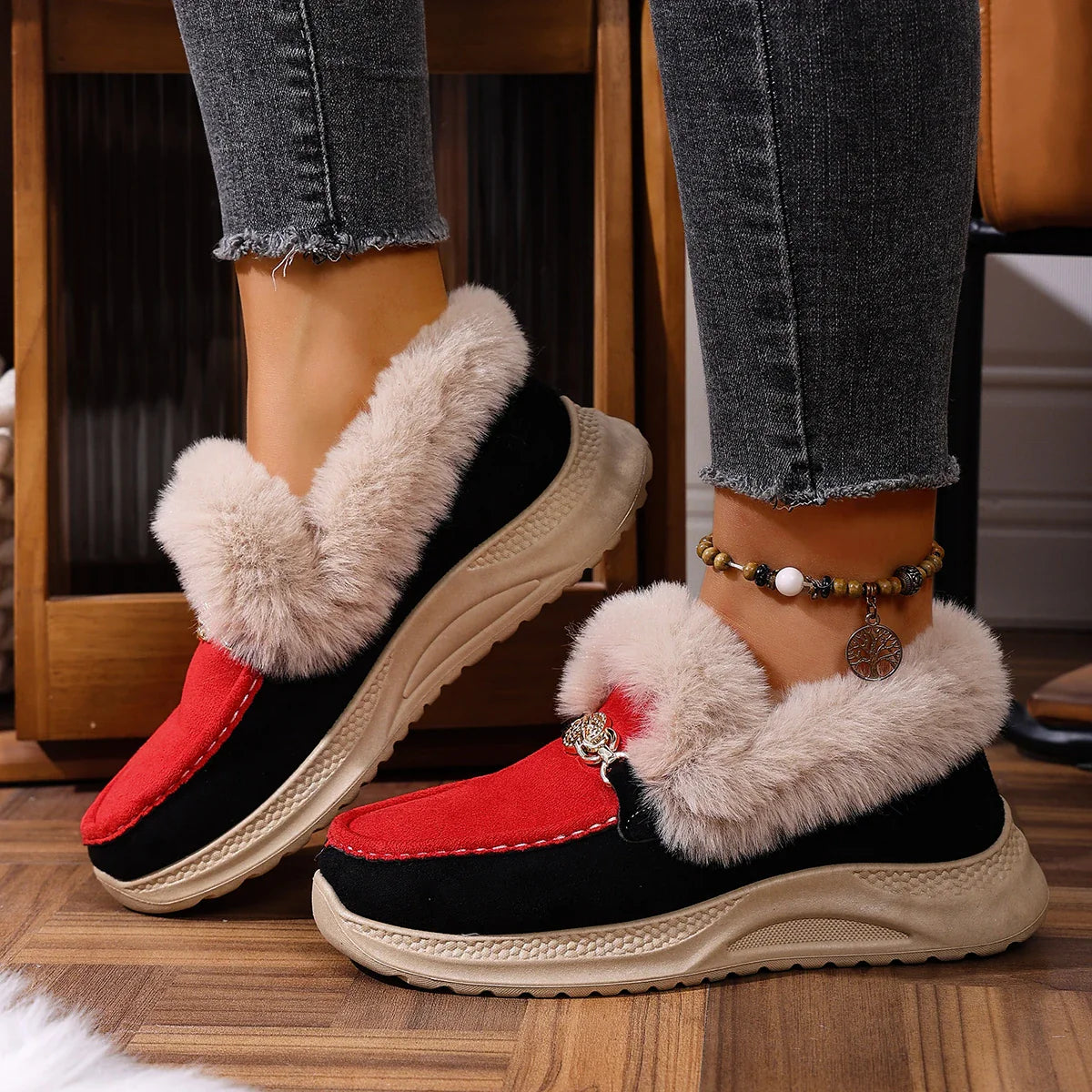 Valeria | Lodge Fur Loafers