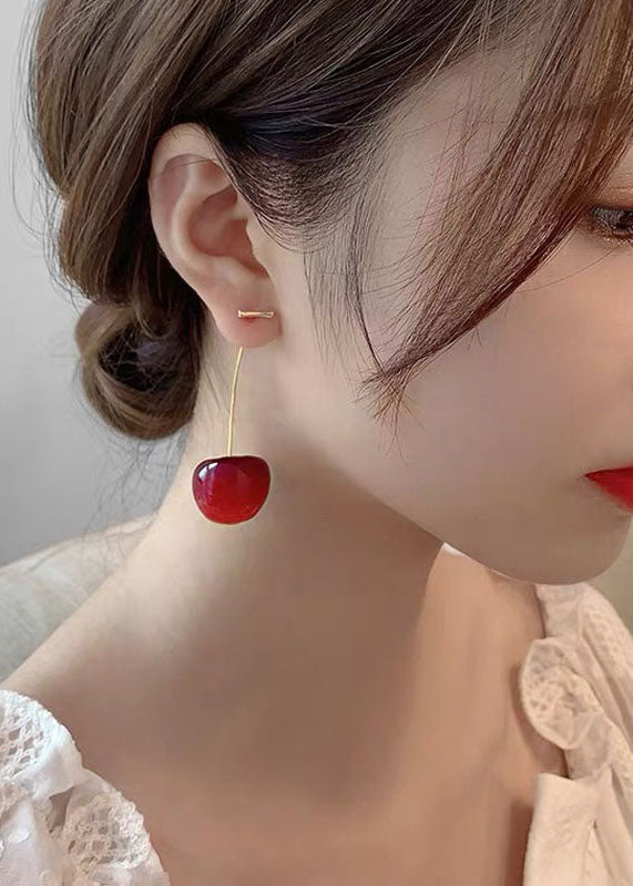 Cherry | Red Acrylic Drop Earrings