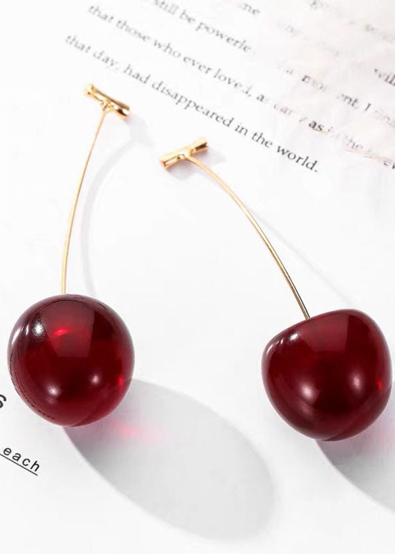 Cherry | Red Acrylic Drop Earrings