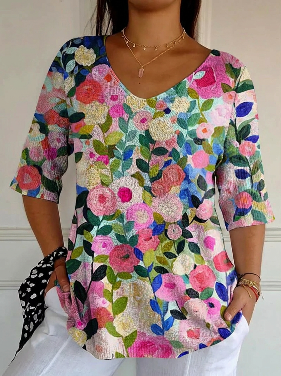 Cecilia™ | Spring Floral Knit Pullover