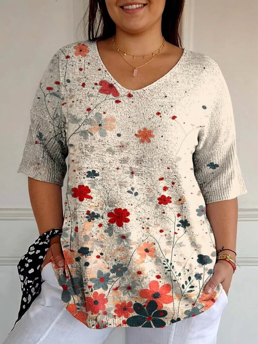 Anais™ | Vintage Floral Pattern Knit Pullover