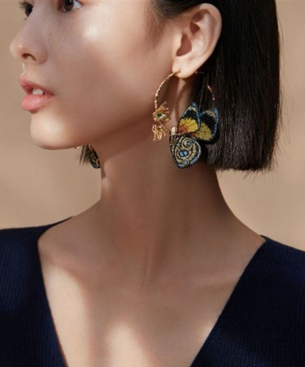 Isabelle | Butterfly Crystal Hoop Earrings
