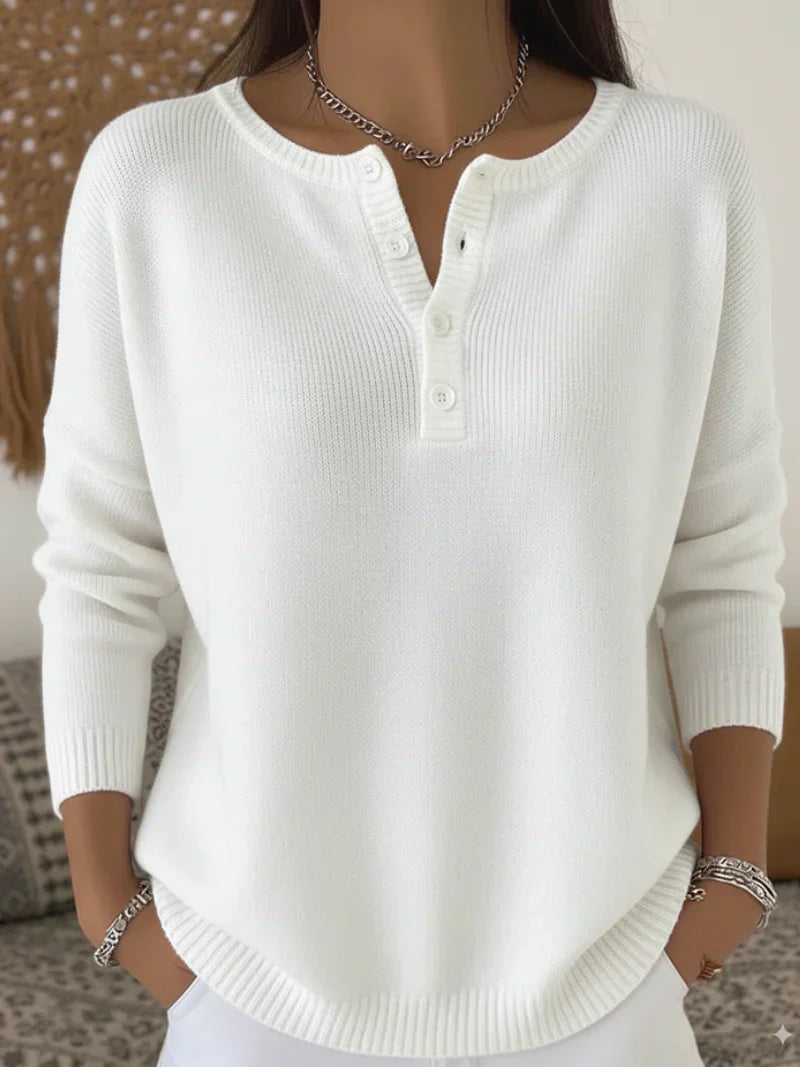 Mira Button-Up Knit Sweater