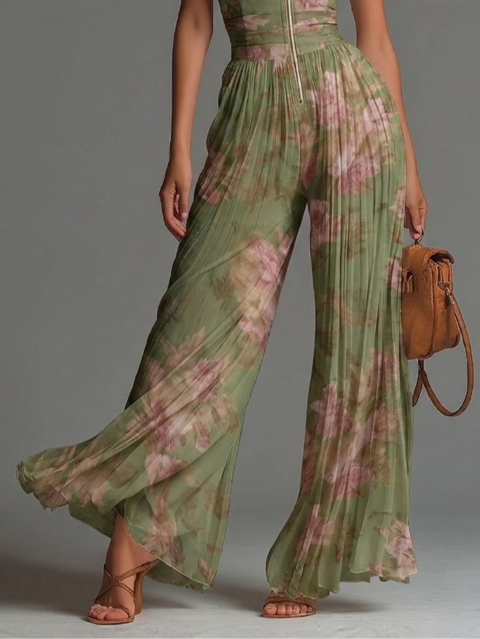 Kalindra | Green Floral Jumpsuit