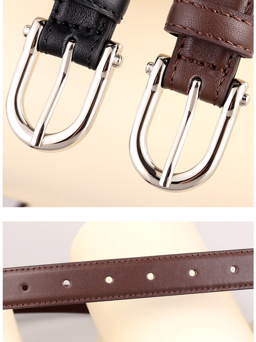 Mara | Gold Buckle Faux Leather Belt
