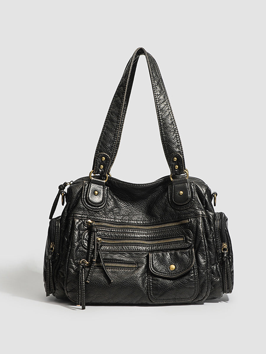 Rowan | Distressed Multi-Pocket Handbag