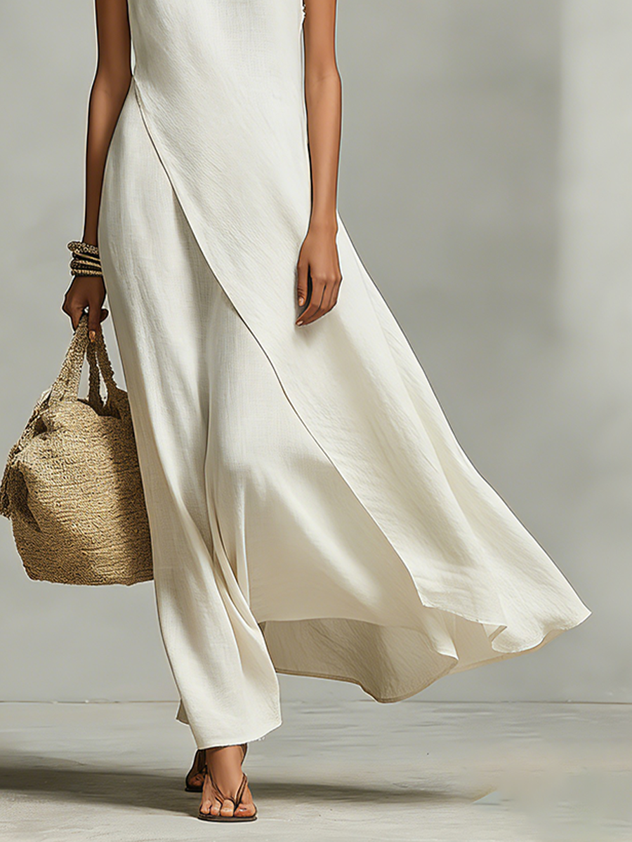 Elsie | Asymmetric Linen Sleeveless Dress