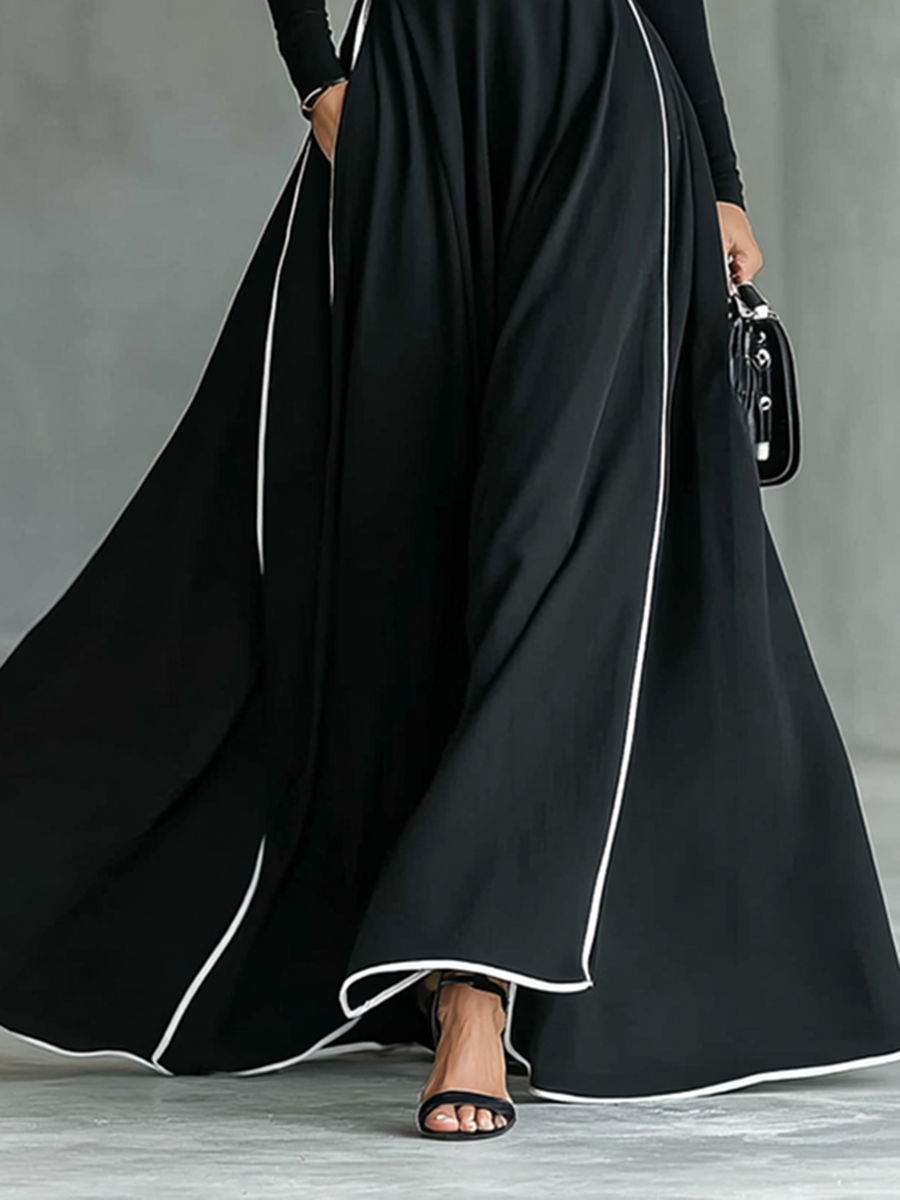 Odette | High-Collar Belted Maxi Dress