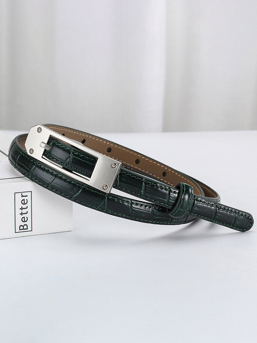 Isabelle | Alligator Thin Leather Belt