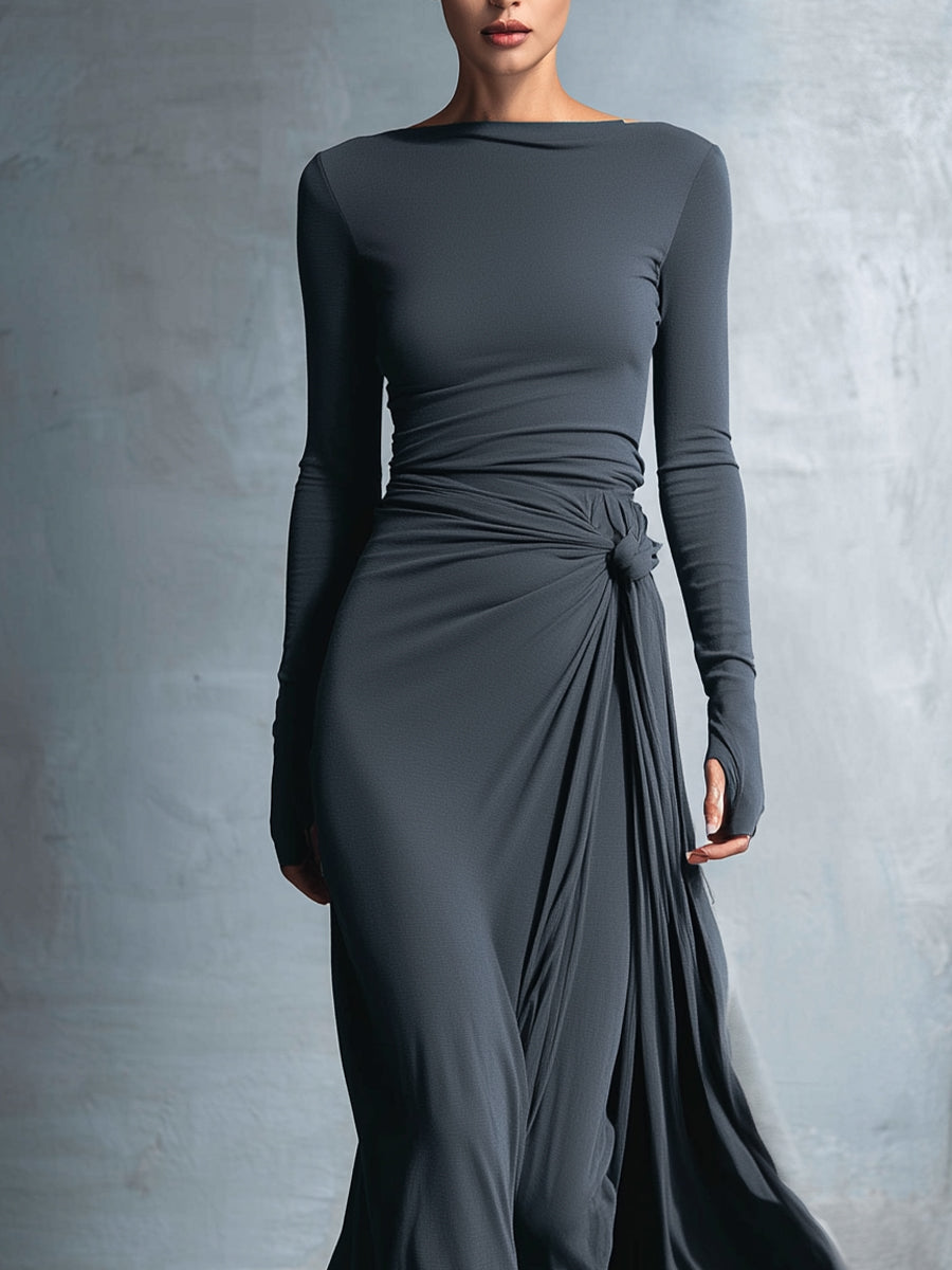 Clara | Knotted Wrap Maxi Dress