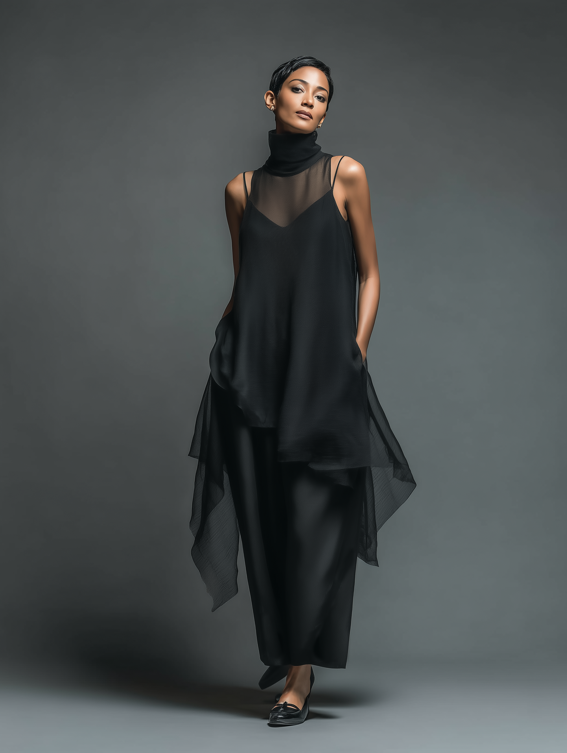 Ophelia | Slip Dress with Chiffon Overlay