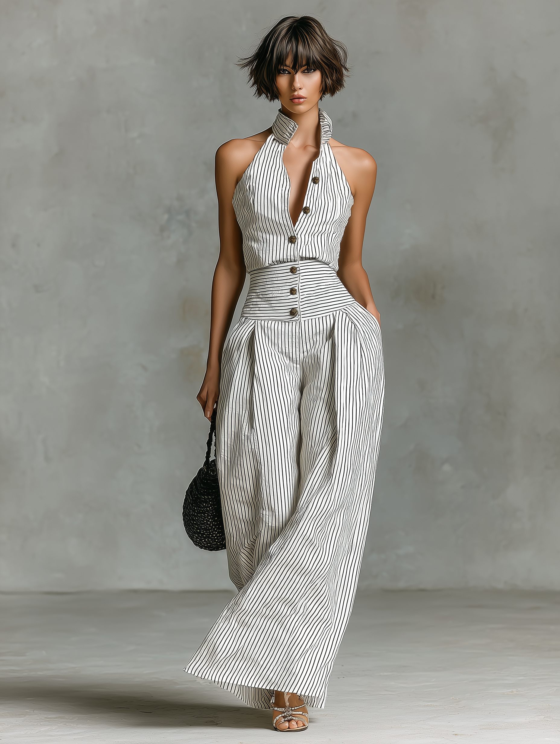 Rosalie | Striped Sleeveless Jumpsuit